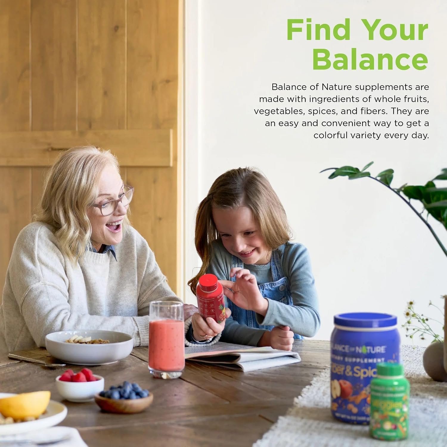 Balance of Nature Fruits & Veggies Whole Food Supplement – 180 Capsules