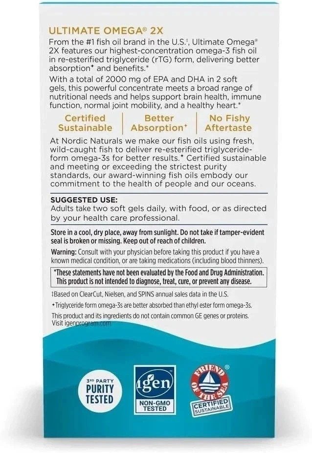 Nordic Naturals Ultimate Omega 2X Fish Oil Supplement