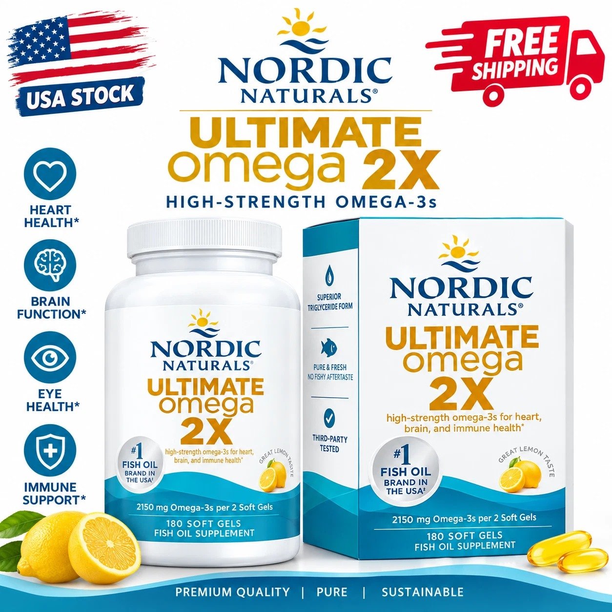Nordic Naturals Ultimate Omega 2X Fish Oil Supplement