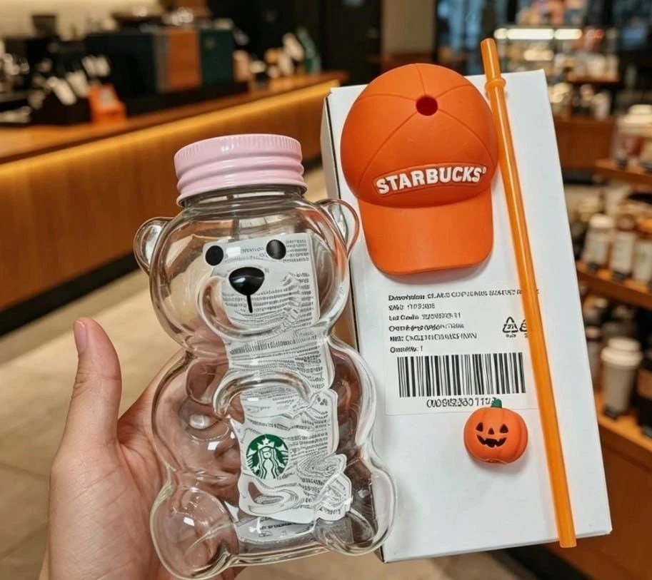 Starbucks Halloween Bearista Bear Tumbler Orange