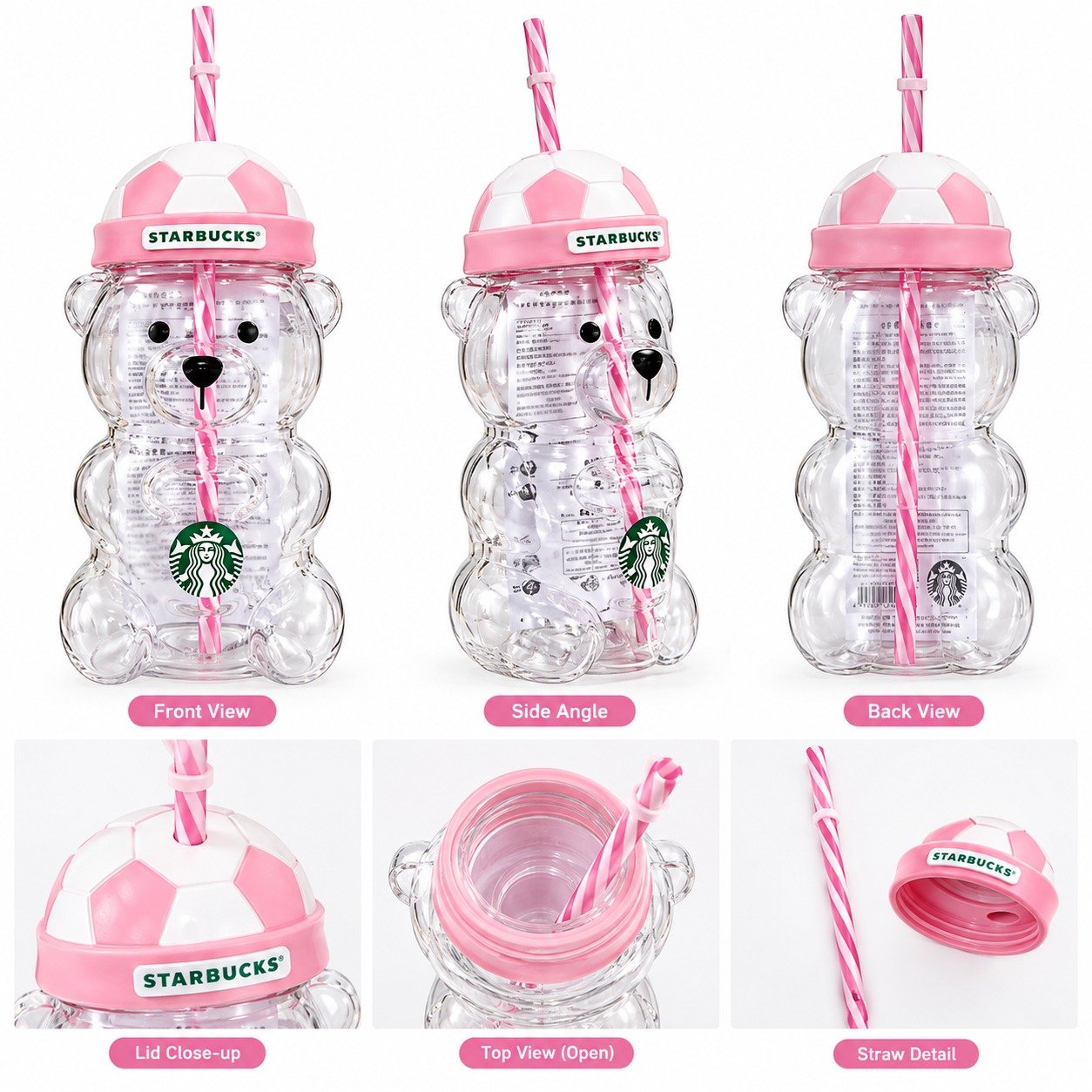 Starbucks Pink FIFA Football Glass Tumbler