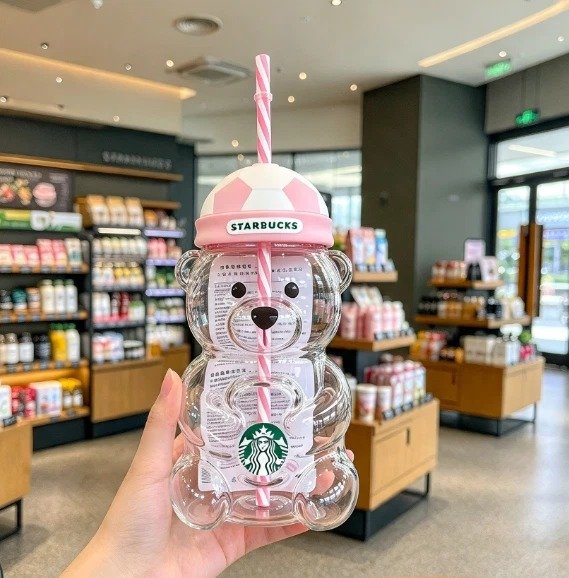 Starbucks Pink FIFA Football Glass Tumbler