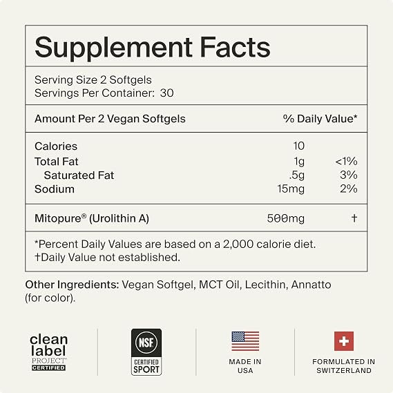 Timeline Mitopure Urolithin A Supplement, Softgels