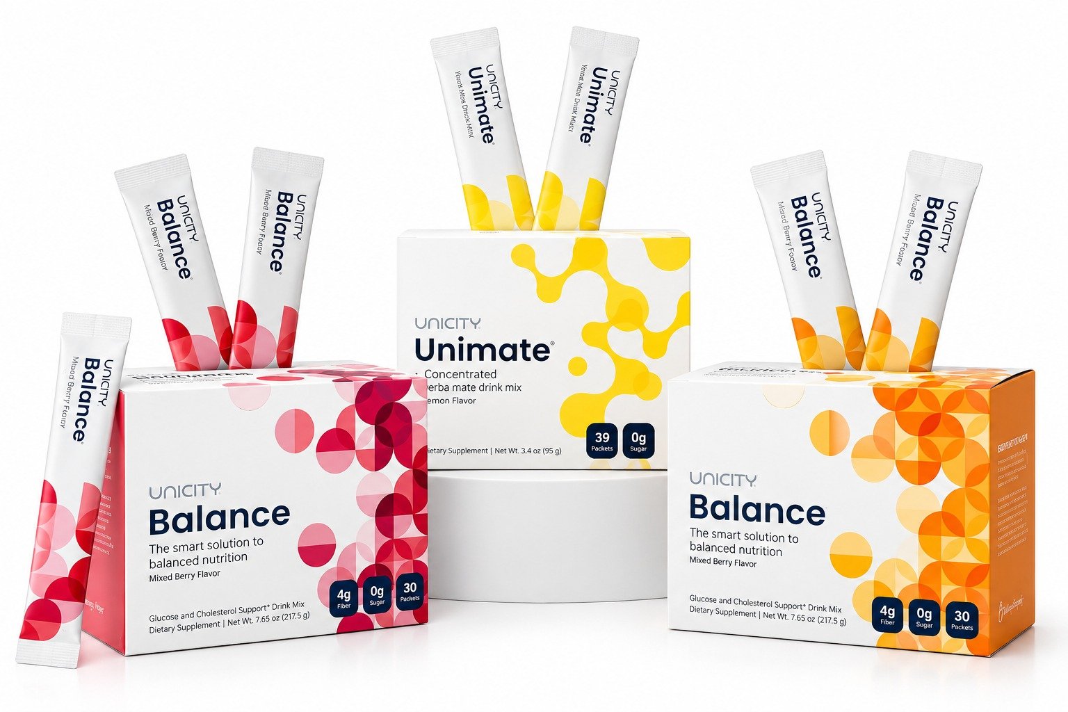Unicity Balance & Unimate Pack of 3 – Orange, Lemon & Berry