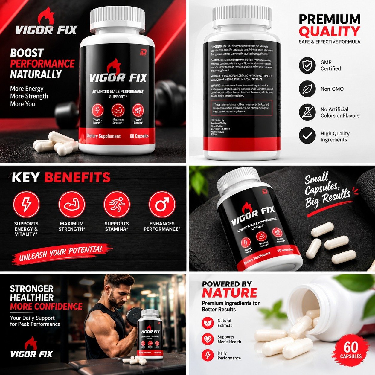 Vigor Fix Food Supplement, 60 Capsules