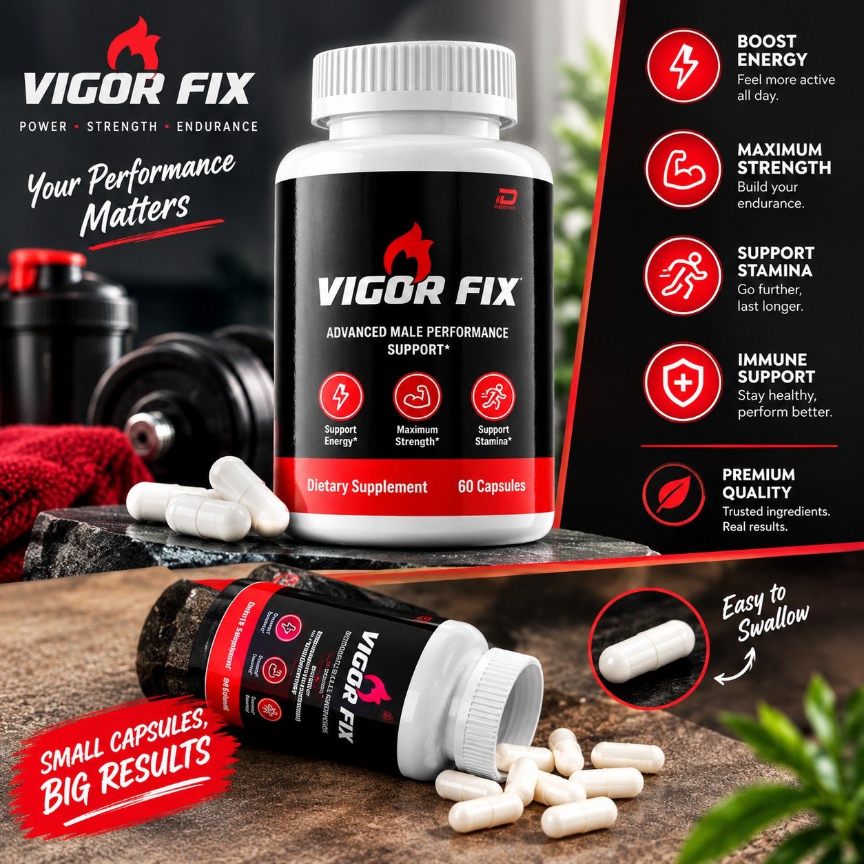 Vigor Fix Food Supplement, 60 Capsules